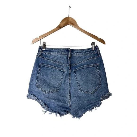 We The Free People CRVY Vintage High Rise Shorts Raw Hem Denim Stretch 29 2399 - Picture 5 of 7
